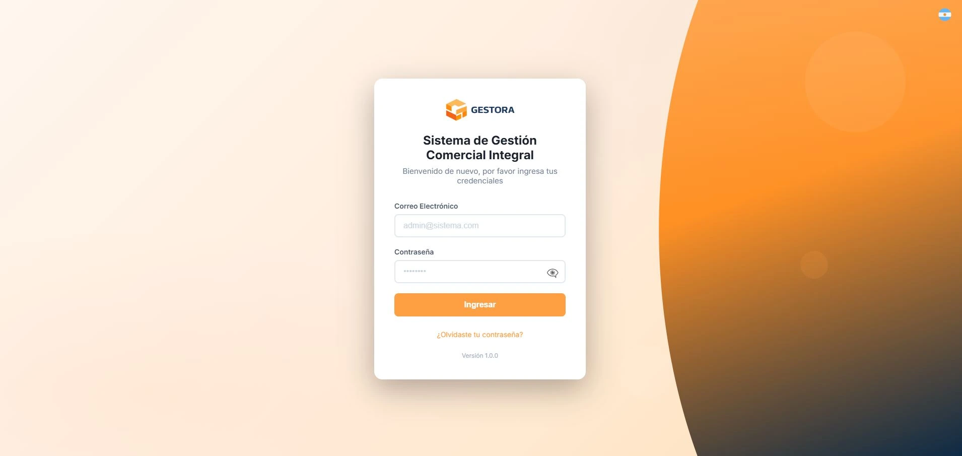 Captura del proyecto Gestora - Sistema de Gestión